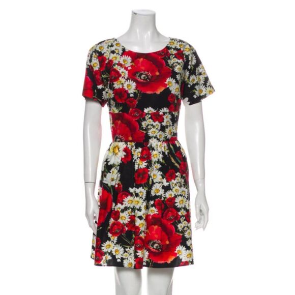 NWT. DOLCE & GABBANA Floral Print Mini Dress - Picture 5 of 7